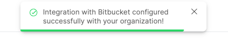 Bitbucket app installation success indication on Port
