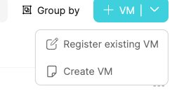 Create VM button