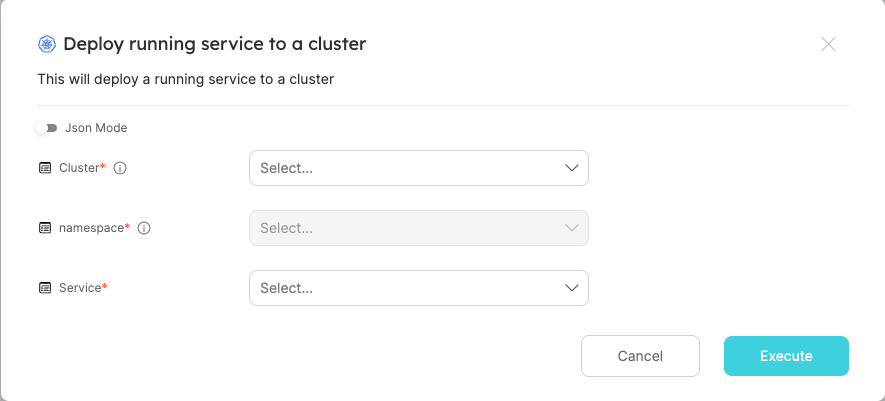 Cluster And Namespace Action