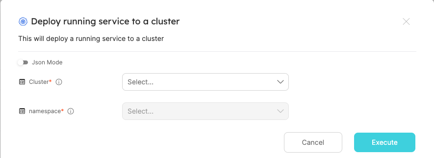 Cluster And Namespace Action